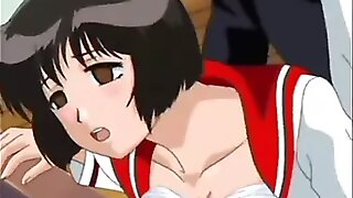 Super-cute manga porno partisan dildoed slit twice up ass-fucked